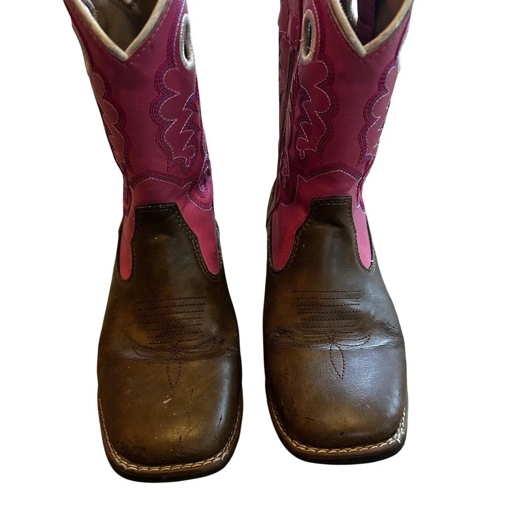 Dan Post Kids Pink Brown Western Cowboy Boots‎ Size 3M